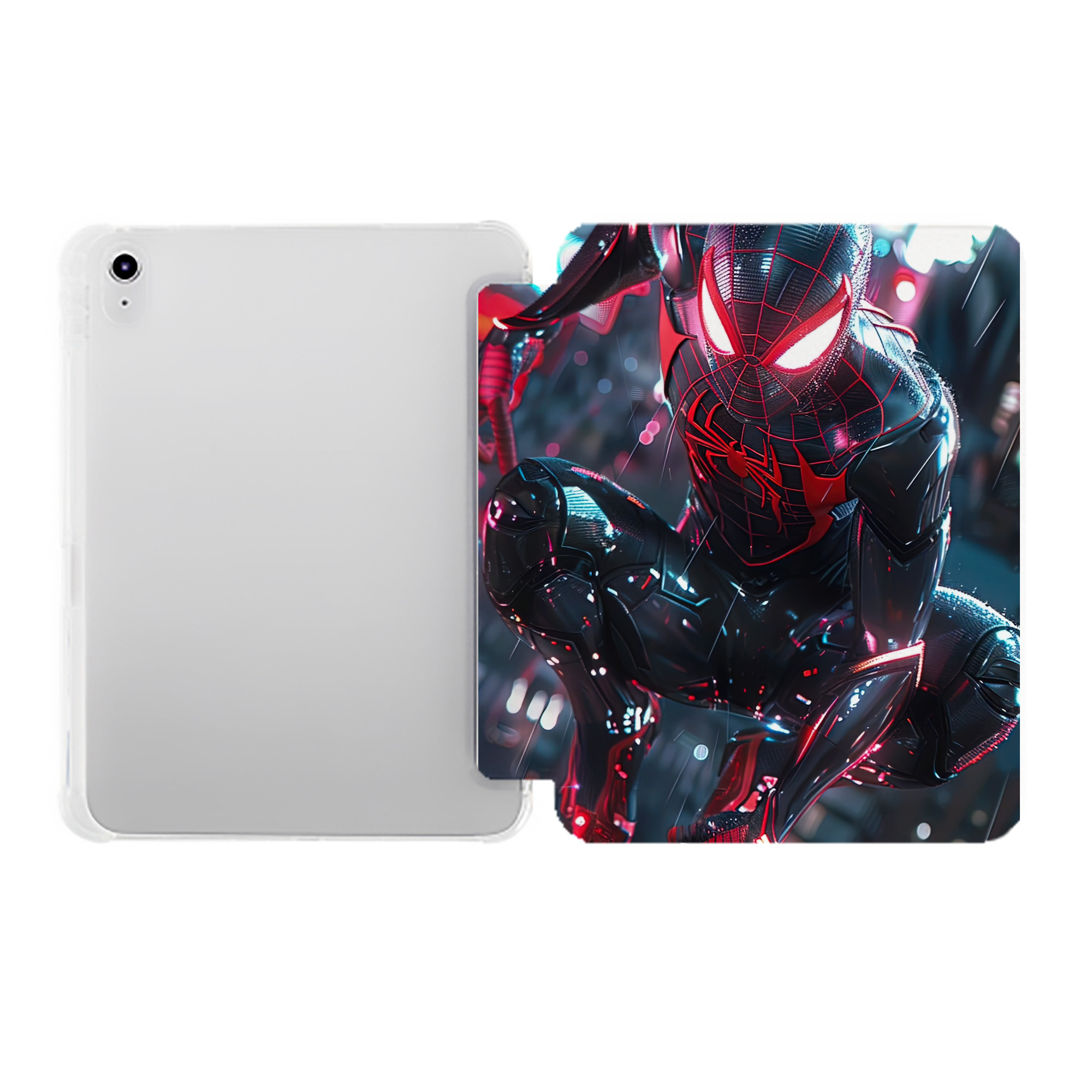 （画像用） Spider Man スパイダーマン IPad ケース ペン収納付き 三つ折りスタンド PUレザー×シリコン 対応機種9.5/10.5/10.9インチ